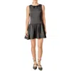 English Factory Sleeveless Drop Waist Minidress In Black