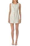 English Factory Sleeveless Linen Button-up Minidress In White