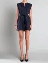 English Factory Belted Cotton Minidress In Blue