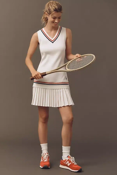 English Factory Sleeveless Mixed-media Pleated Mini Dress
