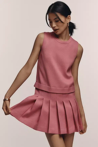 English Factory Sleeveless Pleated Mini Dress In Pink