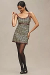 ENGLISH FACTORY SLEEVELESS SCOOP-NECK TWEED MINI DRESS