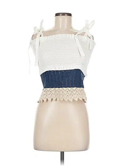 English Factory Sleeveless Top Ivory Halter Neckline Tops In Brown