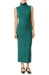 English Factory Sleeveless Turtleneck Cable Stitch Maxi Sweater Dress In Green