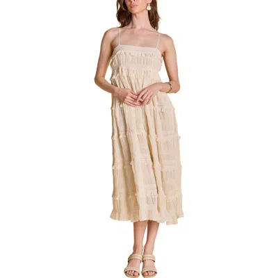 English Factory Smocked Ruffle Sleeveless Maxi Dress
