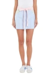 English Factory Sports Club Colorblock Stripe Cotton Blend Skort In Blue Multi
