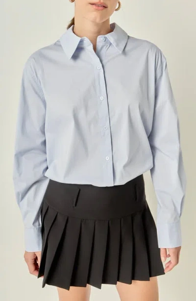 English Factory Stretch Cotton Shirt In Powder Blue
