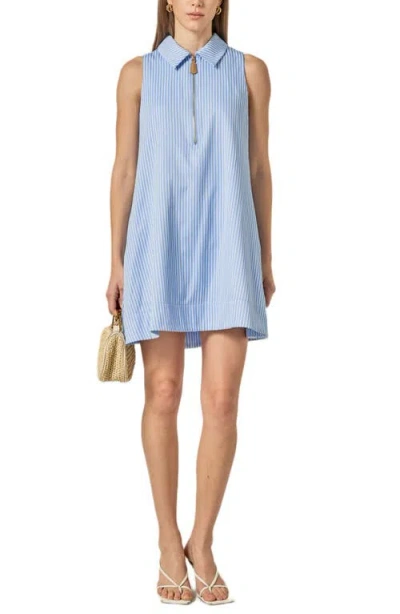 English Factory Stripe A-line Minidress In Blue