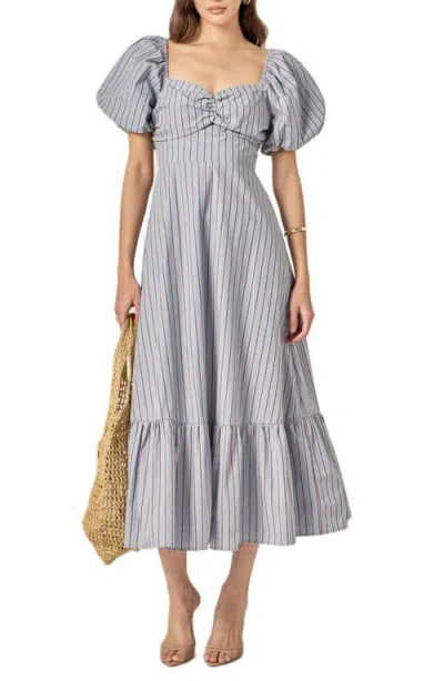 English Factory Striped Tie Back Maxi Dress In Purple
