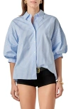 English Factory Stripe Balloon Shirt In Blue