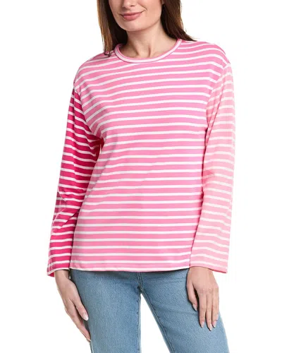 English Factory Colorblock Stripe Long Sleeve Cotton T-shirt In Pink