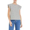 English Factory Stripe Cotton T-shirt In White/black