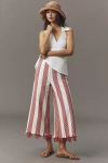 English Factory Stripe Fringe Crop Pants In Multi