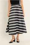 English Factory Stripe Midi A-line Skirt In Multi