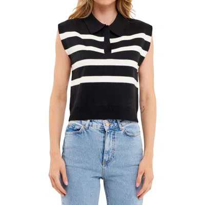 English Factory Stripe Knit Top In Multi