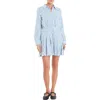 English Factory Stripe Long Sleeve Shirtdress In Blue/white