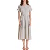 English Factory Stripe Midi Shirtdress In Gray