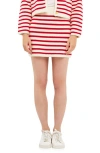 English Factory Stripe Miniskirt In Red/cream