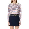 English Factory Stripe Polo Sweater In Ivory/red/blue Stripe