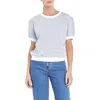 English Factory Stripe Terry Puff Sleeve Sweatshirt White/blue In White/blue
