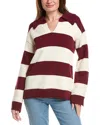 English Factory Stripe Rugby Collared Sweater In Neutral