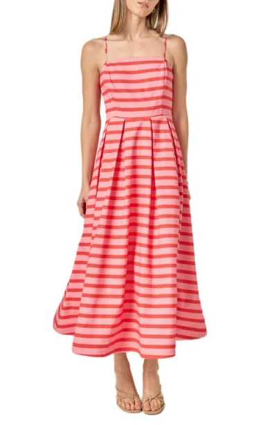 English Factory Stripe Sleeveless Maxi Dress In Multi