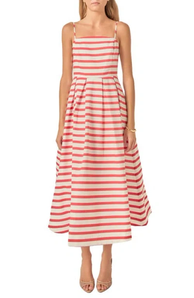 English Factory Stripe Sleeveless Maxi Dress In Multi