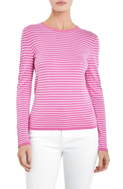 English Factory Stripe Sweater In Pink/ White