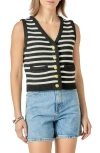 English Factory Stripe Sweater Vest In Black/ivory