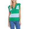 English Factory Stripe Sweater Vest In Blue/green