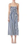 English Factory Stripe Sleeveless Maxi Dress Navy/white In Navy/ White