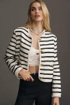 English Factory Stripe Tweed Lady Jacket In Black
