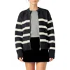 English Factory Crew-neck Zip-up Sweater Jacket In Black