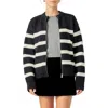 English Factory Crew-neck Zip-up Sweater Jacket In Black