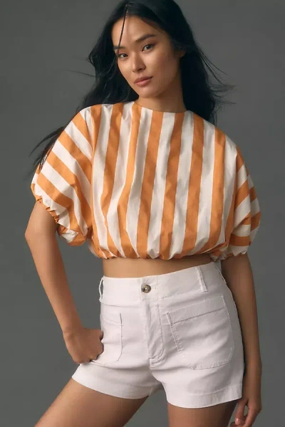 English Factory Striped Balloon Top In Multicolor