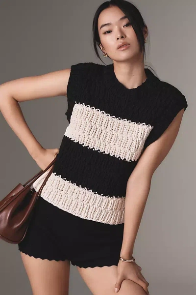 ENGLISH FACTORY STRIPED CHUNKY SWEATER VEST