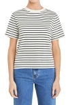 English Factory Striped Cotton Jersey Short Sleeve T-shirt In Black