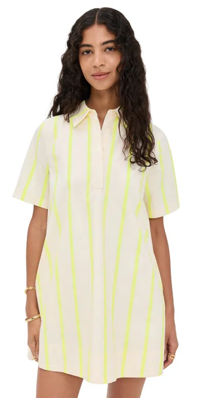 English Factory Striped Kaftan Mini Dress Yellow Multi In Neutral