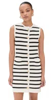 English Factory Stripe Knit Sleeveless Dress In Off White/black