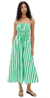English Factory Striped Midi Dress Kelly Green/white In Green