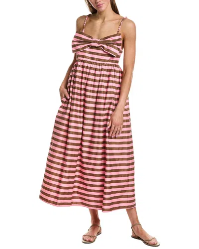 English Factory Striped Midi Dress In Pattern