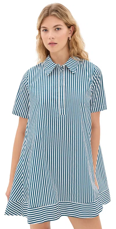 English Factory Striped Mini Dress White/indigo Blue