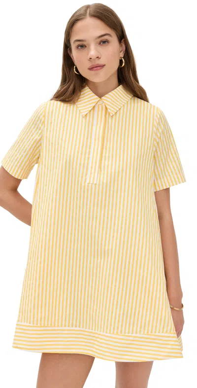 English Factory Striped Mini Dress Yellow Stripe