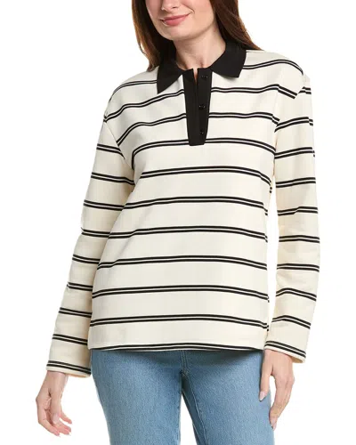 English Factory Striped Polo Shirt In White