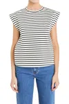 English Factory Stripe Cotton T-shirt In Multi