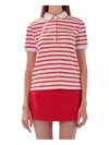 English Factory Stripe Polo Shirt In Red