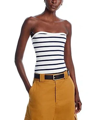 English Factory Striped Strapless Top In Navy/white
