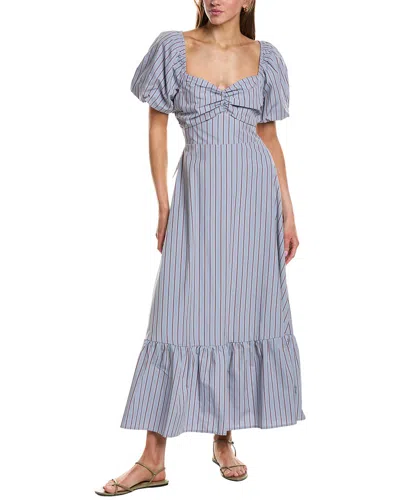English Factory Striped Tie Back Maxi Dress In Blue
