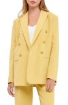 English Factory Structured Double Breasted Blazer In Daffodil