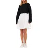 English Factory Sweater With Poplin Minidress In Black/white